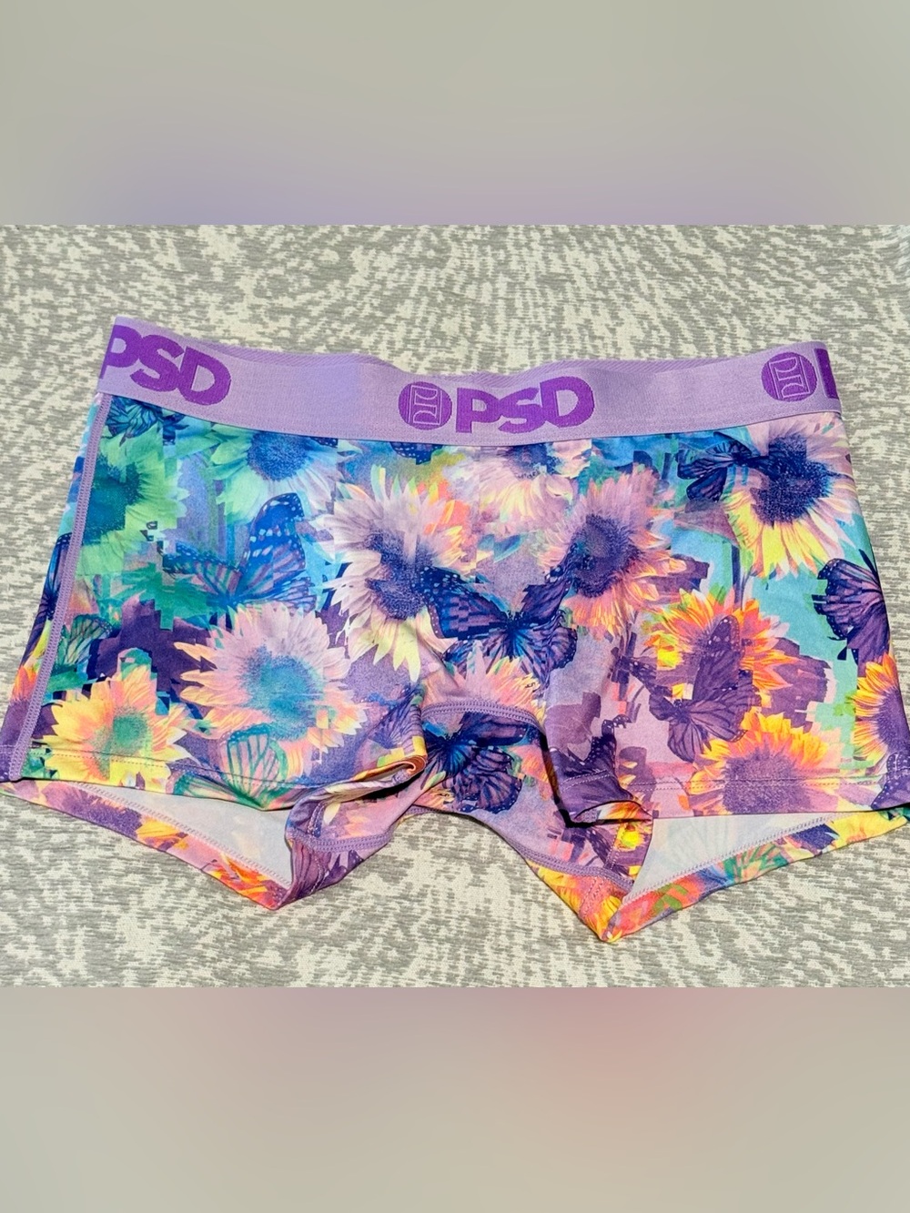 PSD /// Women's Garden Glitch Lavender Floral Soft Boy Shorts - Size Small - Picture 4 of 5